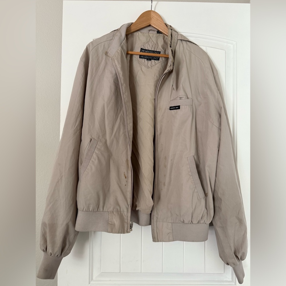 Members Only Light Tan Jacket vintage